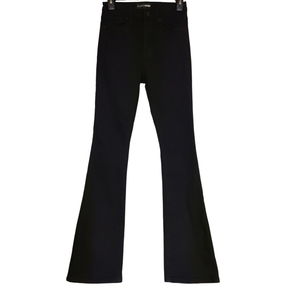 Fashion Nova Black Jeans Womens Size 5 Flare / Bootcut 26W Taller Inseam at 33"